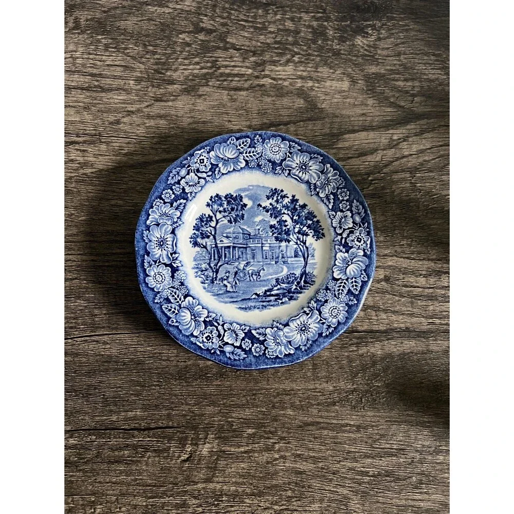 Blue and White Liberty Blue, Historical Colonial Scenes Collection Small Plate